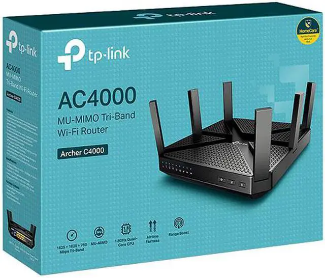 Alt view image 8 of 8 - TP-Link AC4000 MU-MIMO Tri-Band Wi-Fi Router (Archer C4000)
