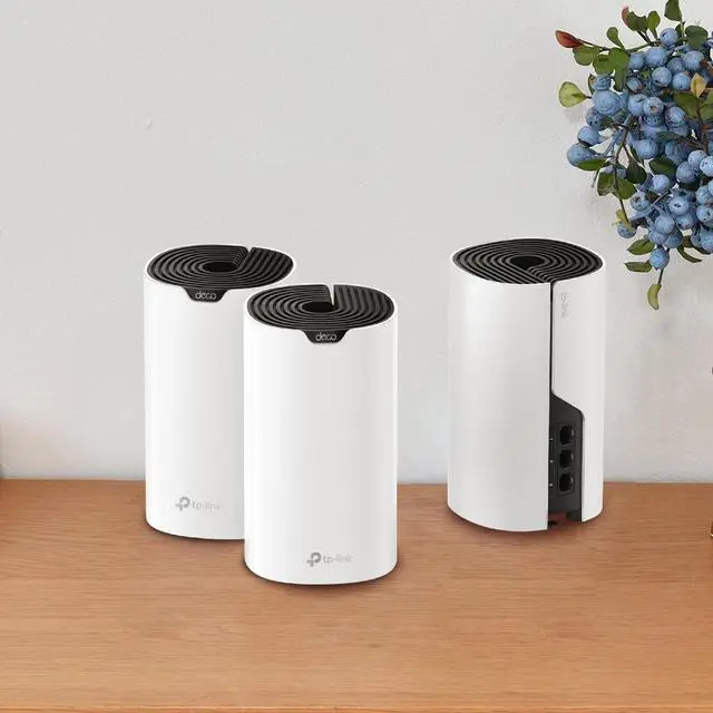 Alt view image 3 of 9 - TP-Link Deco Mesh WiFi System (Deco S4) - Up to 5,500 Sq.ft. Coverage, Replaces WiFi Router and Extender, Gigabit Ports, Works with Alexa, 3-pack
