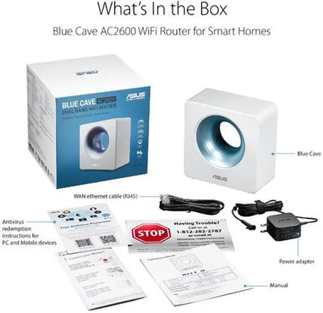 Alt view image 7 of 7 - ASUS Blue Cave AC2600 Dual-Band WiFi Router for Smart Home, Featuring Intel Wi-Fi Technology and AiProtection Network Security Powered by Trend Micro