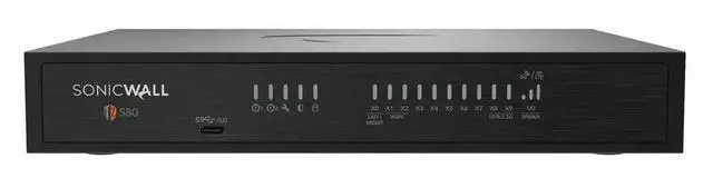 Main image of SonicWall TZ580 Network Security/Firewall Appliance - Intrusion Prevention - 8 Port - 5 Gigabit Ethernet, 2.5 Gigabit Ethernet - 4.50 Gbit/s Firewall Throughput  (03-SSC-7464)