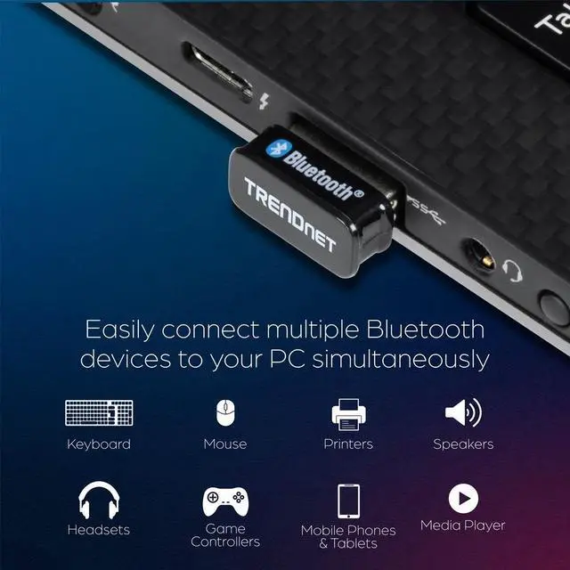 Alt view image 7 of 11 - TRENDnet Micro Bluetooth 5.0 USB Adapter, TBW-110UB