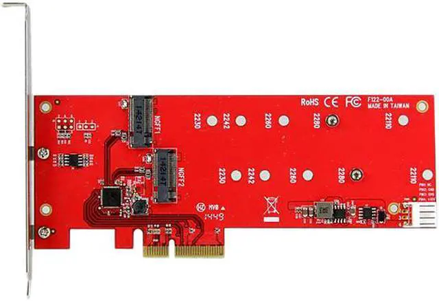 Alt view image 2 of 5 - StarTech.com PEX2M2 2x M.2 SATA SSD Controller Card - PCIe - PCI Express M.2 SATA III Controller - NGFF Card Adapter