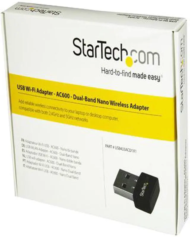 Alt view image 5 of 5 - StarTech.com USB WiFi Adapter, AC600, Dual-Band Nano USB Wireless Network Adapter - 1T1R 802.11ac Wi-Fi Adapter - 2.4GHz / 5GHz