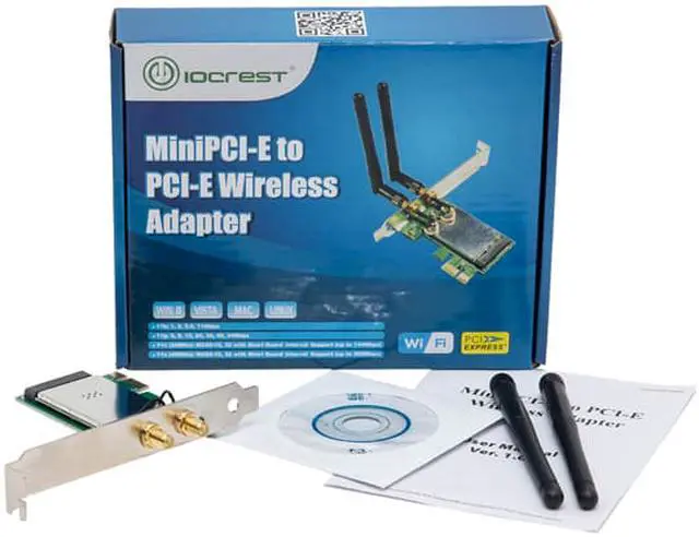 Alt view image 4 of 4 - SYBA MiniPCI-e Wi-Fi 802.11N N300 to PCI-e x1 Wireless Card