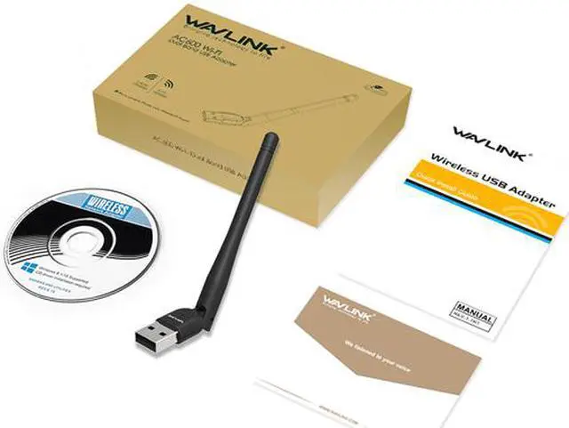 Alt view image 7 of 7 - Wavlink WN681AE AC600 USB Wi-Fi Adapter, 600Mbps Dual Band Wireless Adapter, 802.11ac, High Gain 3dbi Antenna Network Adapter, 2.4G/150Mbps + 5G/433Mbps for PC, Windows XP/Vista/7/8/8.1/10 (32/64bits) MAC OS