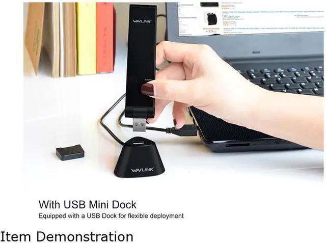 Alt view image 3 of 7 - Wavlink AC1300 USB3.0 WiFi Card Dual Band 1300Mbps USB Wi-Fi Network Adapter with USB Extension Cradle, 802.11AC Network Lan Card 2.4G/400Mbps + 5G/867Mbps, WPS for PC Desktop Windows Mac OS X