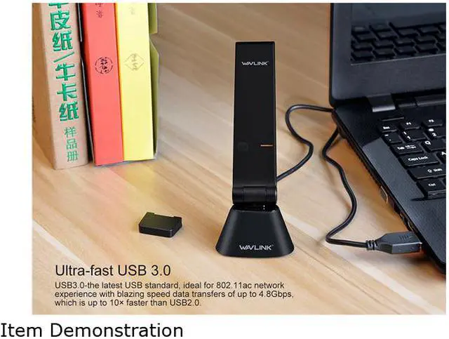 Alt view image 5 of 7 - Wavlink AC1300 USB3.0 WiFi Card Dual Band 1300Mbps USB Wi-Fi Network Adapter with USB Extension Cradle, 802.11AC Network Lan Card 2.4G/400Mbps + 5G/867Mbps, WPS for PC Desktop Windows Mac OS X