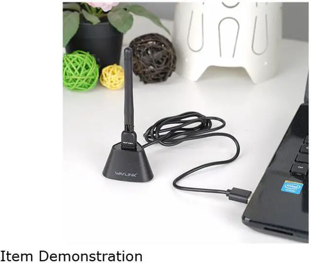 Alt view image 6 of 7 - Wavlink AC600 Wi-Fi Card Dual Band Wireless Adapter Up to 600Mbps, 802.11ac/a/b/g/n, High Gain 3dBi External Antenna WiFi adongle, For PC, Desktop, Laptop, Support Windows, Mac OS X