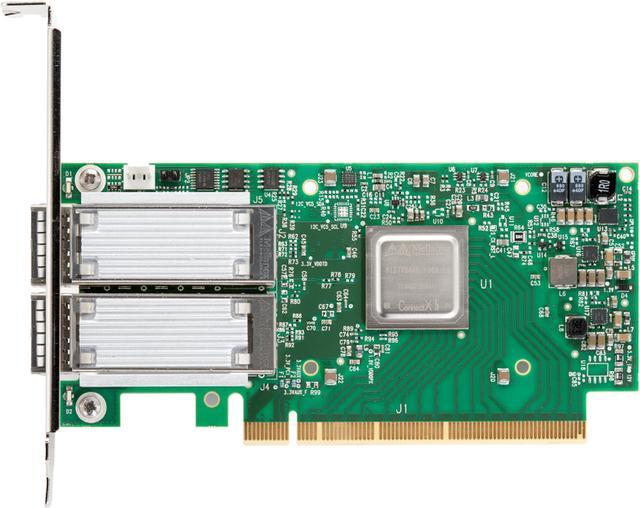 Mellanox ConnectX-5 VPI adapter card, EDR IB (100Gb/s) and 100GbE,  dual-port QSFP28, PCIe3.0 x16, tall bracket, ROHS R6