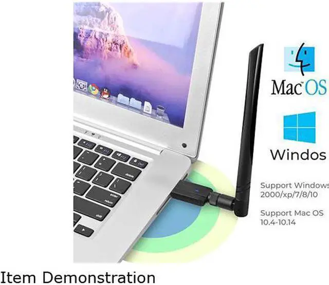 Alt view image 5 of 6 - 1200Mbps USB Wifi Adapter for PC,CORN Mini 802.11ac Dual Band 2.4G/5G High Gain 2dBi Antenna Wireless Network Adapter Wi-Fi Dongle Adapter Support Windows XP,Win Vista,Win 7,Win 8.1,Win 10,Mac OS X 10