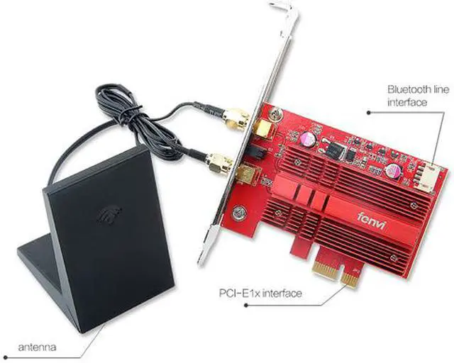 Alt view image 2 of 7 - Fenvi FV-2030T Wireless Dual Band AC2030 PCI Express Intel 9260 Wifi Adapter For Desktop PC, 1730Mbps (5GHz) + 300Mbps (2.4GHz), Bluetooth 5.0, IEEE 802.11ac, Windows 10, Support MU-MIMO, 9260NGW Card