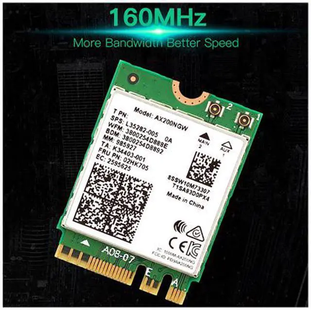 Alt view image 6 of 7 - 2400Mbps WiFi 6 M.2 Key E For Intel AX200 Dual Band Wireless Adapter, AX200NGW Bluetooth 5.2 Wi-Fi Network Card, 2.4G/5Ghz, 802.11ac/ax, Support MU-MIMO, OFDMA, Support Windows 10/11 64Bit For Laptop