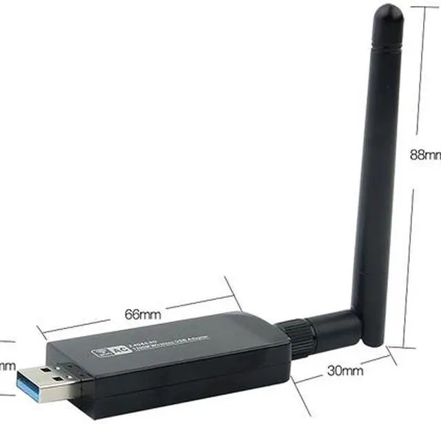 Alt view image 2 of 7 - fenvi AC1200 USB Wireless Adapter Dongle Realtek RTL8812AU Network Wifi Card, Up to 867Mbps(5Ghz) Data Rate, 2.4Ghz/5Ghz, IEEE 802.11ac, USB 3.0, 6DBi Antennas, Support Windows 10 / Win7 / Linux