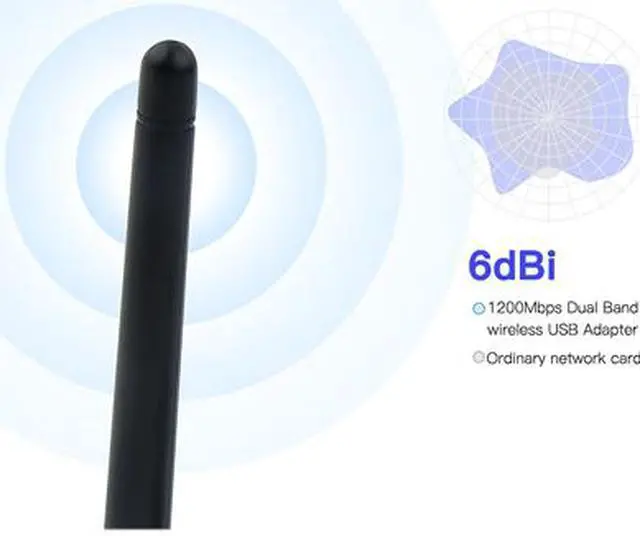 Alt view image 4 of 7 - fenvi AC1200 USB Wireless Adapter Dongle Realtek RTL8812AU Network Wifi Card, Up to 867Mbps(5Ghz) Data Rate, 2.4Ghz/5Ghz, IEEE 802.11ac, USB 3.0, 6DBi Antennas, Support Windows 10 / Win7 / Linux
