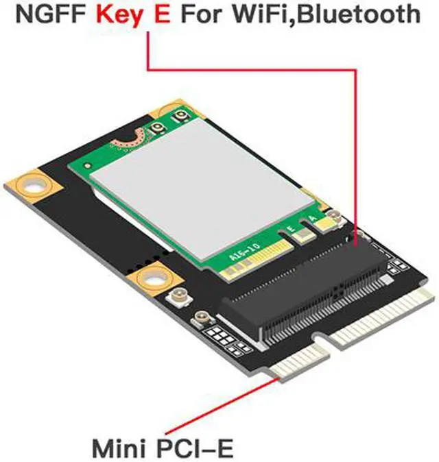 Alt view image 2 of 7 - Mini PCI-E Wi-Fi 6 Intel AX200 Adapter Kit 2974Mbps Bluetooth 5.0 M.2 To Mini PCI Express Full Wifi Wireless Card AX200NGW 802.11ax/ac 160Mhz 2.4G/5G MU-MIMO OFDMA Windows 10 For Laptop Desktop