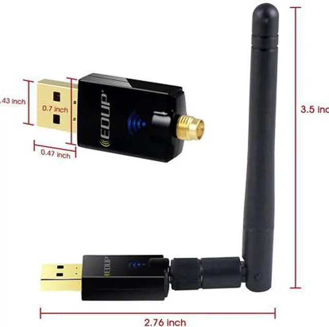 Alt view image 9 of 14 - USB Wifi Adapter for PC, EDUP AC600M USB Wi-fi Dongle 802.11ac Wireless Network Adapter with Dual Band 2.4GHz/5Ghz High Gain Antenna for Desktop Laptop support Windows XP/Vista/7/8.1/10 Mac 10.7-10.15