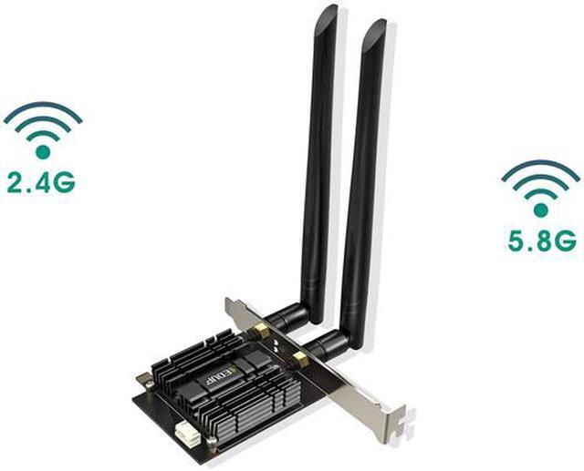 Alt view image 2 of 7 - EDUP WiFi 6 Card AX 3000Mbps PCIe Network Card AX200 802.11AX 2.4Ghz/5.8Ghz with Bluetooth 5.0 & Heat Sink Wireless PCI Express Wi-Fi Adapters Dual Band Antenna for Windows 10 64-bit