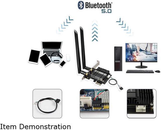 Alt view image 4 of 7 - EDUP WiFi 6 Card AX 3000Mbps PCIe Network Card AX200 802.11AX 2.4Ghz/5.8Ghz with Bluetooth 5.0 & Heat Sink Wireless PCI Express Wi-Fi Adapters Dual Band Antenna for Windows 10 64-bit