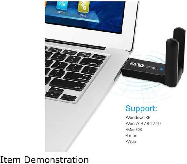 Alt view image 5 of 6 - Wifi Dongle, Wireless USB Wifi Adapter 1200Mbps Dual Band 2.4G/5G USB 3.0 Wifi Stick Mini Wireless Network Card for PC Desktop Laptop, Support Windows 10/8/7/Vista/XP/2000, Linux, Mac Os X 10