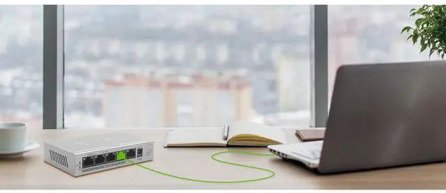 Alt view image 5 of 7 - ZyXEL 5 Port Gigabit Ethernet Unmanaged POE+ Switch, 4 x PoE+ @ 60W, GS1005HP