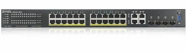 Alt view image 2 of 3 - ZyXEL GS2220-28HP GS2220-28HP 24-Port Gigabit L2+ Managed and Nebula Pro Cloud Managed Switch, 24 PoE+ Ports at 375W with 4 SFP Uplinks