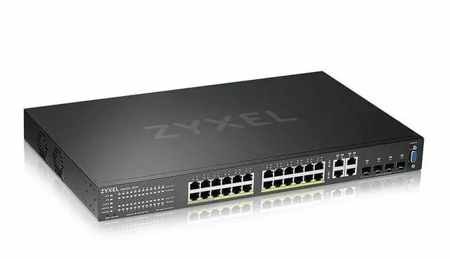Main image of ZyXEL GS2220-28HP GS2220-28HP 24-Port Gigabit L2+ Managed and Nebula Pro Cloud Managed Switch, 24 PoE+ Ports at 375W with 4 SFP Uplinks
