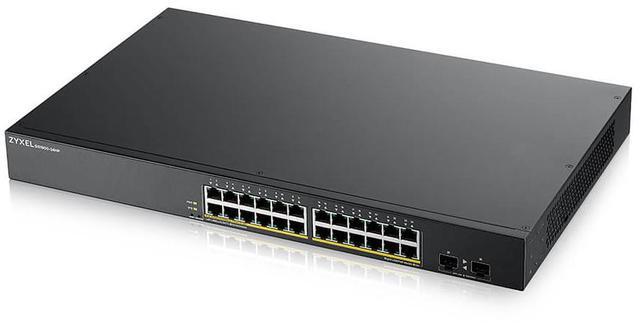 Main image of ZyXEL 24-Port Gigabit Smart Managed PoE Switch, 24 PoE+ Ports at 170W with 2 SFP Uplinks, TAA Compliant, GS1900-24HPV2