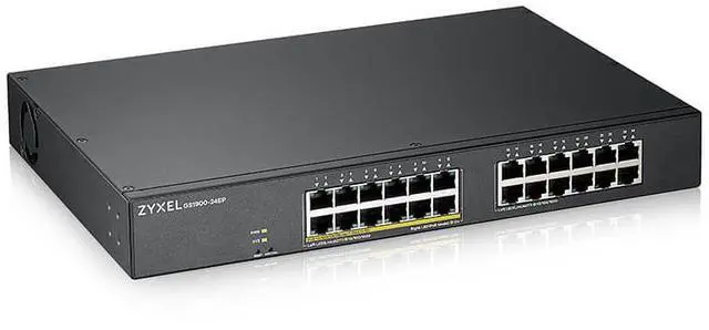 Alt view image 2 of 4 - ZyXEL 24-Port Gigabit Smart Managed PoE Switch, Compact Design, 12 PoE+ Ports at 130W, GS1900-24EP