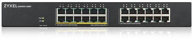Alt view image 3 of 4 - ZyXEL 24-Port Gigabit Smart Managed PoE Switch, Compact Design, 12 PoE+ Ports at 130W, GS1900-24EP