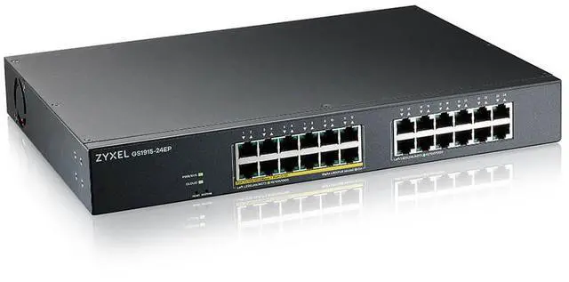 Alt view image 2 of 4 - ZyXEL 24-Port Gigabit Smart Nebula Cloud Managed PoE Switch, 12 PoE+ Ports at 130W, GS1915-24EP