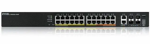 Alt view image 3 of 4 - ZyXEL XGS2220-30HP 24-Port Gigabit L3 Managed and Nebula Pro Cloud Managed Switch, 26 PoE+ Ports at 400W with 4x SFP+ 10G Uplinks and 2x 10G Ethernet Ports