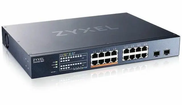 Alt view image 2 of 4 - Zyxel XMG1915-18EP 16-Port 2.5G Multi-Gigabit Smart Nebula Cloud Managed PoE Switch with 2x 10G SFP+ Uplinks, 8 PoE+ / PoE++ Ports at 180W, Fanless
