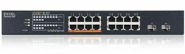Alt view image 3 of 4 - Zyxel XMG1915-18EP 16-Port 2.5G Multi-Gigabit Smart Nebula Cloud Managed PoE Switch with 2x 10G SFP+ Uplinks, 8 PoE+ / PoE++ Ports at 180W, Fanless