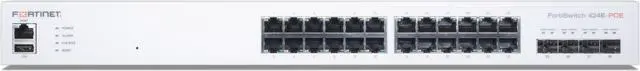 Alt view image 2 of 3 - Fortinet FortiSwitch 424E-POE Layer 2/3 FortiGate switch controller compatible PoE+ switch with 24 x GE RJ45 ports, 4 x 10 GE SFP+, with automatic Max 250W POE output limit