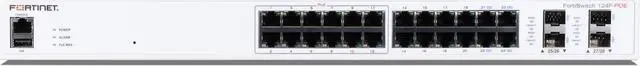 Alt view image 3 of 3 - Fortinet FortiSwitch 124F-POE, 24-port managed PoE Switch, L3, rack-mountable, FS-124F-POE