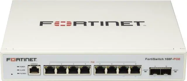 Main image of FortiSwitch-108F-POE Fanless L2+ management switch with 8xGE + 2xSFP + 1xRJ45 console and automatic limited 65W POE