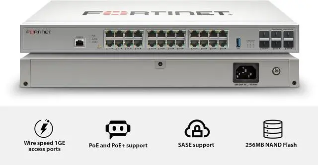 Alt view image 2 of 2 - FortiSwitch-124G-FPOE Layer 2 FortiGate Switch Controller Compatible PoE Switch with 24x 2.5G/1G/100M RJ45 ports (FS-124G-FPOE)