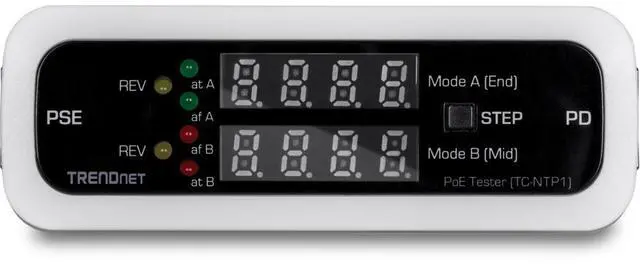 Alt view image 4 of 5 - TRENDnet Inline PoE Tester, TC-NTP1, Tests 4PPoE, PoE+, PoE & Passive PoE Technology, Wattage, Voltage, Amperage, Polarity, LED Display, Battery-Free, Troubleshoot PoE Issues, IEEE 802.3af/at/bt