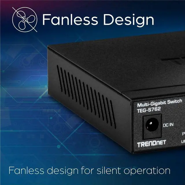 Alt view image 7 of 13 - TRENDnet 6-Port 10G Switch, 4 x 2.5G RJ-45 Base-T Ports, TEG-S762, 2 x 10G RJ-45 Ports, 60Gbps Switching Capacity, Wall Mountable, Ethernet Splitter