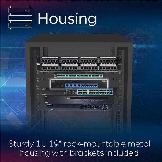 Alt view image 6 of 9 - TRENDnet 8-Port 10G Switch, TEG-S708, 8 x 10G RJ-45 Ports, 160Gbps Switching Capacity Rack mountable, Ethernet Splitter, NDAA & TAA Compliant, Lifetime Protection, Black