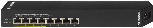 Main image of NETGEAR 8-Port Gigabit Ethernet Smart Managed Plus PoE Switch (GSS108EPP) - with 4 x PoE+ @ 47W, Virtually AnywhereTM CLICK Mount System
