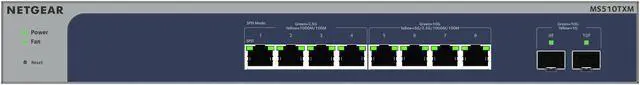 Alt view image 4 of 9 - NETGEAR 8-Port Multi-Gigabit/10G Ethernet Smart Switch with 2 SFP+ Ports | MS510TXM