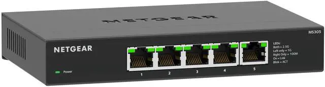 Alt view image 2 of 11 - Netgear MS305 5-Port Multi-Gigabit (2.5G) Ethernet Unmanaged Switch, MS305-100NAS