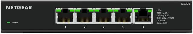 Alt view image 4 of 11 - Netgear MS305 5-Port Multi-Gigabit (2.5G) Ethernet Unmanaged Switch, MS305-100NAS