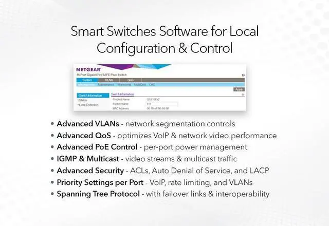 Alt view image 3 of 6 - NETGEAR 48-Port Gigabit PoE+ Smart Switch w/ optional Remote/Cloud Management and 4 SFP Ports (760W) | GS752TPP
