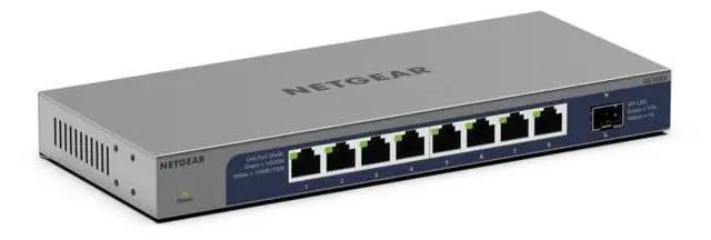 Main image of Netgear GS108X 8-Port Gigabit Unmanaged Switch with 10 Gigabit SFP+ Uplink, GS108X-100NAS
