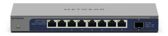 Alt view image 2 of 6 - Netgear GS108X 8-Port Gigabit Unmanaged Switch with 10 Gigabit SFP+ Uplink, GS108X-100NAS