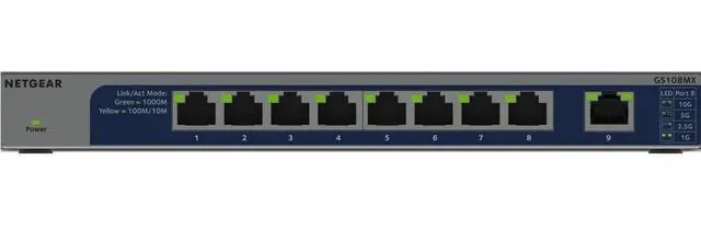Alt view image 2 of 4 - NETGEAR 8-Port Gigabit Ethernet Unmanaged Switch with 1 dedicated 10G SFP+ Port | GS108MX-100NAS