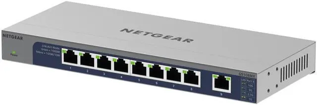 Alt view image 2 of 8 - Netgear GS108MX 8-Port 10 Gigabit Ethernet Unmanaged Switch, GS108MX-100NAS