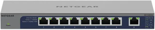 Alt view image 3 of 8 - Netgear GS108MX 8-Port 10 Gigabit Ethernet Unmanaged Switch, GS108MX-100NAS